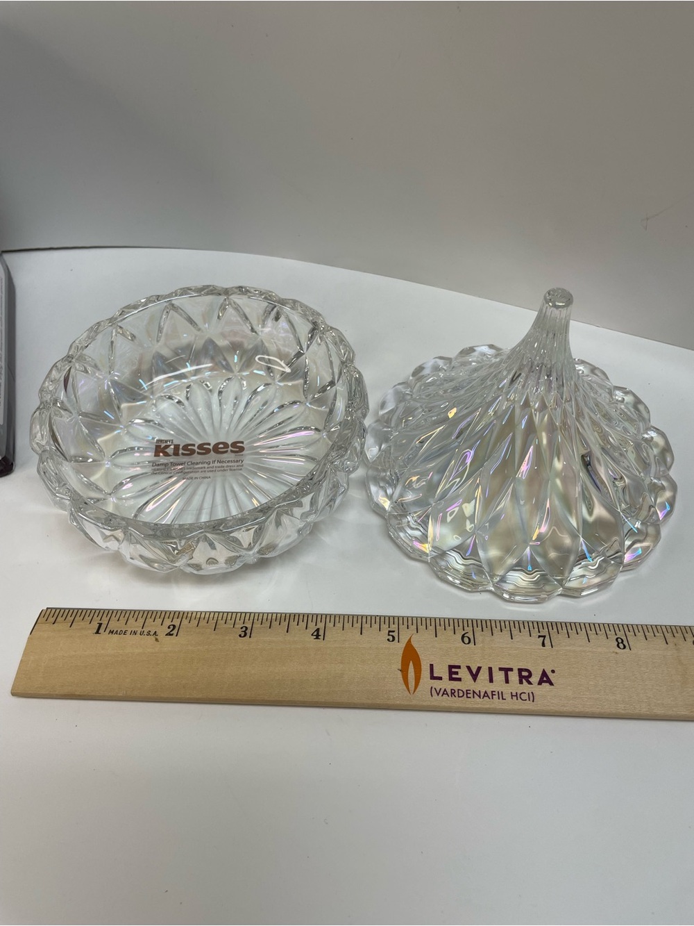 Candy Dish Kiss Iridescent Crystal Covered Candy Dish - Clear - Picture 3 of 7